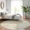 Homeroots 8' Khaki Beige And Tan Round Floral Washable Indoor Outdoor Area Rug 583114 - alternate 8