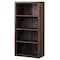 Homeroots 48" Brown Distressed Wood Adjustable Four Tier Bookcase 333505 - alternate 6