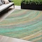 Homeroots 5' X 8' Teal Blue Pink And Peach Abstract Washable Indoor Outdoor Area Rug 631252 - alternate 1