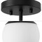 Jonathan Y Marcel Bistro 7.75" 1-Light Bohemian Farmhouse Iron/Frosted Glass LED Semi Flush Mount, Black/White JYL7499C - alternate 4