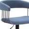 Homeroots Blue and Black Fabric with Metal Swivel Adjustable Height Bar Chair 534475 - alternate 6