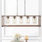 Jonathan Y Zeniba 36" 5-Light Linear Adjustable Iron/Seeded Glass Rustic Farmhouse LED Pendant, Brown JYL7478A - alternate 11