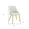 Homeroots Set of Two White and Gold Upholstered Faux Leather And Metal Dining Side Chairs, 2PK 573327 - alternate 7