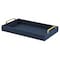 Homeroots Navy Blue Linen and Wooden Tray 401794 - alternate 7