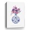 Homeroots 24" x 16" Blue and White Happiness Floral Vase Canvas Wall Art 399084 - alternate 2