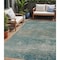 Homeroots 5' X 8' Aqua And Beige Abstract Washable Indoor Outdoor Area Rug 630820 - alternate 1