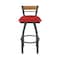 Holland Bar Stool Co Revelle 30in Swivel Bar Stool with Pewter Finish, Medium Back and Canter Red Seat 881 - alternate 5