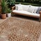 Homeroots 8' X 10' Brown And Beige Geometric Washable Indoor Outdoor Area Rug 595112 - alternate 1