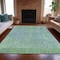 Homeroots 5' X 8' Teal Blue And Ivory Abstract Washable Indoor Outdoor Area Rug 631072 - alternate 5