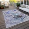 Homeroots 9' X 12' Beige Blue And Taupe Abstract Washable Indoor Outdoor Area Rug 577954 - alternate 4