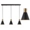 Jonathan Y Apollo 33.5" 3-Light Mid-Century Modern Iron Adjustable Linear LED Pendant, Black/Brass Gold JYL6134A - alternate 10
