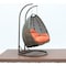 Leisuremod Beige Wicker Hanging 2 person Egg Swing Chair with Orange Cushions ESCBG-57OR - alternate 4