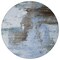 Homeroots 8' Blue Gray And Dark Brown Round Abstract Washable Indoor Outdoor Area Rug 602953 - alternate 5