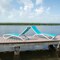 Hospitality Rattan Patio Archway Set of 2 Stackable Teal Sling Chaise Longer, PR PRP-4001-TEAL-SET2 - alternate 1