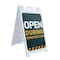 Signmission Open During Construction, A-Frame & 2 Decals Installed, Heavy-Duty Plastic Frame SBHD-D-2436-30407 - alternate 1