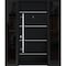 Vdomdoors Steel Door Deux 6083 Black Enamel 2 Sidelight Exterior Windows Sidelites/ Stainless Inserts Entry D DEUX6083EXD-BLK-W12+36+12 x H80-RH-I - alternate 1
