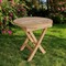 Homeroots 20" Natural Rounded Solid Wood Folding Outdoor Side Table 554935 - alternate 1