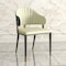 Leisuremod Aria Modern Dining Chair in Leather and Iron Legs with Curved Back in Green AC45G - alternate 8