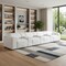 Homeroots 170" White Top Grain Leather Reclining Metal USB Sofa 720425 - alternate 7