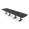 Skutchi Designs 14ft Conference Table W/ Power Unit | 14 Person Modular Arc Rectangle Meeting Table | Harmony Series HAR-AREC-48X168-T.BK-WA7949-EBLK - alternate 1