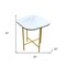 Homeroots 22" White And Gold Ceramic And Metal Square End Table 554651 - alternate 4