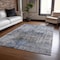 Homeroots 9' X 12' Blue And Gray Floral Washable Indoor Outdoor Area Rug 605077 - alternate 6