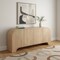 Homeroots 72in Natural Solid Wood Ribbed Texture Sideboard With Four Doors 611026 - alternate 4