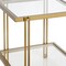 Homeroots 22" Brass And Clear Glass And Steel Square End Table With Shelf 544195 - alternate 4