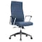 Leisuremod Hilton High-Back Leather Office Chair, Navy Blue HO20BUL - alternate 1