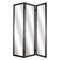 Homeroots 69" Black Wood and Mirrored Glass Folding Three Panel Screen Room Divider 274676 - alternate 1