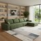Homeroots 135" Green Corduroy Modular Compression Foam Sofa With Toss Pillows 712974 - alternate 4
