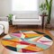 Homeroots 8' Ivory Orange And Burgundy Round Geometric Washable Indoor Outdoor Area Rug 616696 - alternate 4