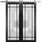 Sartodoors Sturdy Double Barn Door with Frosted Glass Planum 2112 Black 48x84 (2* 24x84) Solid Core PLANUM2112DB-S-BLK-48 x 84 (2* 24x84) - alternate 1