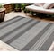Homeroots 9' X 12' Blue and Gray Striped Stain Resistant Indoor Outdoor Area Rug 531649 - alternate 1
