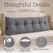 Lavish Home Triangle King Wedge Pillow Headboard, Gray, 70 in x 19.6 in HT-PILLOW6-K - alternate 6