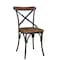 Homeroots Set of Two Brown And Black Metal And Wood Cross Back Dining Side Chairs 522062 - alternate 7