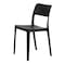 Homeroots Set of Two Black Heavy Duty Plastic Outdoor Stacking Accent Chairs, 2PK 565225 - alternate 4