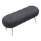 Homeroots 48in Black and Gold Fabric Upholstered Bench 668845 - alternate 5