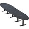 Skutchi Designs 18ft Conference Table With Power Unit | 16 Person Modular Oval Meeting Table | Harmony Series HAR-OVL-48X216-T.BK-U999ST19-EBLK - alternate 1