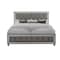 Homeroots Silver Tufted Linen Upholstered Full Bed Frame with Nailhead Trim With No 383835 - alternate 1