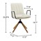 Homeroots 23" Off White Faux Leather And Brown Swivel Arm Chair 526381 - alternate 8