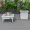 Leisuremod Walbrooke White Patio Conversation, Square Fire Pit with Slats Design & Tank Holder, Charcoal WWS-27-20-57-31-CH - alternate 6
