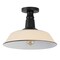 Jonathan Y Camila 14" 1-Light Classic Industrial Indoor/Outdoor Iron LED Semi Flush Mount, Matte Almond JYL7617J - alternate 6