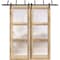 Sartodoors Sliding Closet Frosted Glass Barn Bypass Doors, Lucia 2552 Oak, Sturdy 6.6ft Rails Hardware Set,  LUCIA2552BBB-DUB-3696 - alternate 1