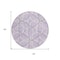 Homeroots 8' Lavender And Ivory Round Geometric Washable Indoor Outdoor Area Rug 613015 - alternate 7
