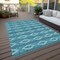 Homeroots 3' X 5' Teal Blue Gray And Ivory Geometric Washable Indoor Outdoor Area Rug 599670 - alternate 7
