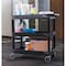 Luxor Deep Shelf Utility Cart, High Density Polyethylene (Shelf)/Polyvinyl Chloride (Leg), 3 Shelves EC111HD-BU - alternate 16
