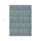 Homeroots 5' X 8' Teal Damask Washable Non Skid Indoor Outdoor Area Rug 563902 - alternate 5