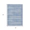 Homeroots 8' X 10' Sky Blue And Ivory Striped Washable Indoor Outdoor Area Rug 631518 - alternate 8