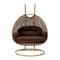 Leisuremod Mendoza Light Brown Wicker Hanging 2 person Egg Swing Chair with Brown Cushions MSCLBR-53BR - alternate 8
